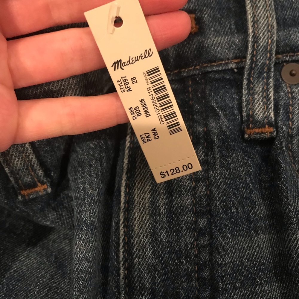 Madewell jeans, tags on